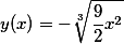 y(x) = -\sqrt[3]{\dfrac{9}{2}x^2}