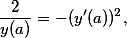 \frac{2}{y(a)} = - (y