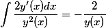 \int \frac{2y