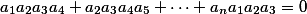 a_1a_2a_3a_4+a_2a_3a_4a_5+\cdots+a_na_1a_2a_3=0