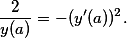 \frac{2}{y(a)} = -(y