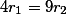 \textstyle 4r_1=9r_2