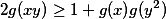 2g(xy)\geq1+g(x)g(y^2)